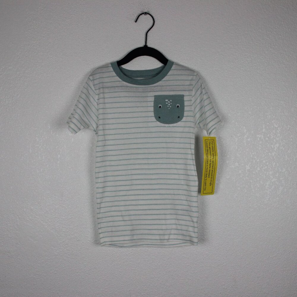Carter's, Shirt and Shorts Combo, Boys (7), Light Blue and White, NEW